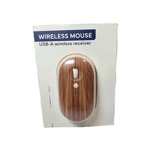 Vivitar Wood Accented Wireless Mouse USB-A wireless Receiver New In Package